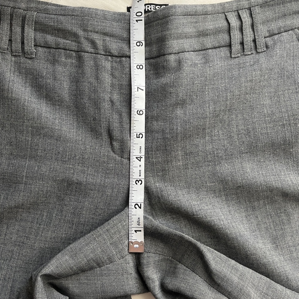 Express Chambray Linen Blend Blue-Gray Wide Leg Trousers Sz 12S - Picture 7 of 11